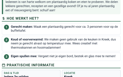 Elke 3de Vrijdag v/d maand: Plantaardige Potluck